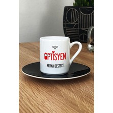 Hedizu Kişiye Özel Optisyen Türk Kahvesi Fincanı Siyah Isme Özel Tıp Bayramı Hediyeleri