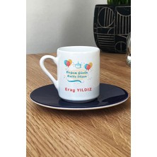Hedizu Kişiye Özel Isme Özel Türk Kahvesi Fincanı Lacivert Arkadaşa Doğum Günü Hediyesi