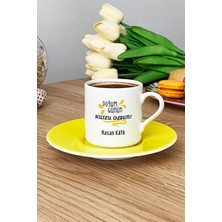 Hedizu Kişiye Özel Doğum Günü Hediyesi Türk Kahvesi Fincanı Sarı Anneye Babaya Arkadaşa Kardeşe Hediye