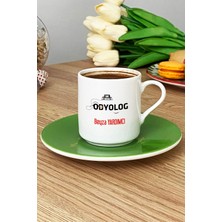 Hedizu Kişiye Özel Odyolog Türk Kahvesi Fincanı Yeşil Tıp Bayramı Hediyeleri