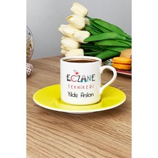 Hedizu Kişiye Özel Eczane Teknikeri Türk Kahvesi Fincanı Sarı Tıp Bayramı Hediyeleri