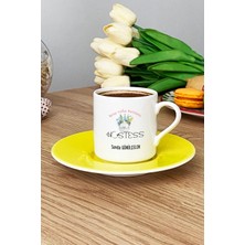 Hedizu Kişiye Özel Hostes Türk Kahvesi Fincanı Sarı