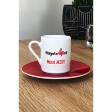 Hedizu Kişiye Özel Fizyoterapist Türk Kahvesi Fincanı Kırmızı Isme Özel Tıp Bayramı Hediyeleri