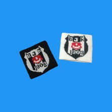 Pink Loca Siyah Beyaz Futbol Spor Çorap Tozluk 2 Çift ve 2 Adet Bileklik li Beşiktaş