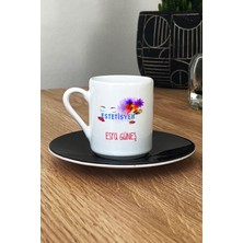 Hedizu Kişiye Özel Estesiyen Türk Kahvesi Fincanı Siyah Isme Özel Tıp Bayramı Hediyeleri