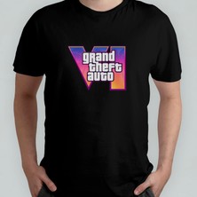 Pixxa Gta Vı Grand Theft Auto  Pamuklu Bisiklet Yaka T-Shirt Model 1
