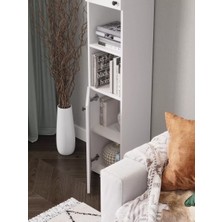 Lavanta Mobilya Posof Mdf Beyaz Salon Dolabı - Kitaplık - Vitrin ( Mdf)