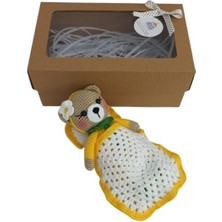 Uykucu Papatya Ayıcık Amigurumi Organik Oyuncak Hediye Seti