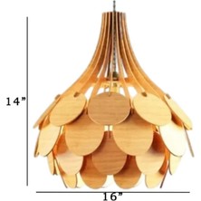 Hü Ma Tasarım ve Aksesuar Palmiye Modern Aydınlatma Tasarım Globe Küre Doğal Ahşap Mdf 3D Lazer Kesim Rustik Salon Avize