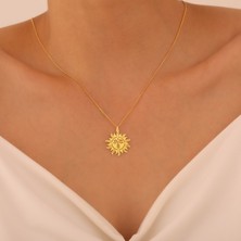 Vaoov 925 Ayar Gümüş Güneş Yüzlü Kolye