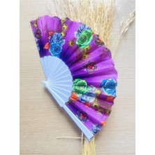 - Gül Desenli Altın Işıltılı Yelpaze