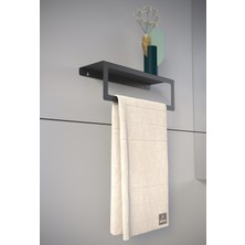 alfams by fmsa Modern Modern Raflı Havlu Tutacağı Metal Mutfak Banyo Havlu Askısı Siyah