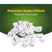 Giyim Etiketi / S Beden Beyaz Renk Polyester Dokuma Orta Katlama - 100 Adet