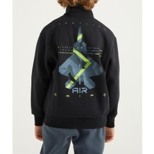Tommy Life 7-15 Yaş Erkek Çocuk Fermuarlı Dik Yaka Sırt Baskılı Şardonlu Sweatshirt 11021 Lacivert