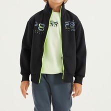 Tommy Life 7-15 Yaş Erkek Çocuk Fermuarlı Dik Yaka Sırt Baskılı Şardonlu Sweatshirt 11021 Lacivert