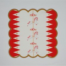 Deco Dekoratif Lunapark Ve At Tasarımlı Etrafı Nakışlı Kokteyl Peçetesi