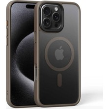 Zebana Apple iPhone 16 Pro Uyumlu Kılıf Zebana Fros Silikon Kılıf (Kablosuz Şarj Destekli) Desert Titanyum