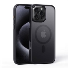 Zebana Apple iPhone 16 Pro Max Uyumlu Kılıf Zebana Fros Silikon Kılıf (Kablosuz Şarj Destekli) Siyah