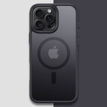 Zebana Apple iPhone 16 Pro Max Uyumlu Kılıf Zebana Fros Silikon Kılıf (Kablosuz Şarj Destekli) Siyah