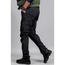 Kışlık Siyah Kargo Pantolon - Düz Paça
