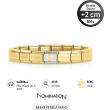 Nomination Italy Composable  Klasik Paslanmaz Çelik Gold Bileklik ve 18K Altın Harf S