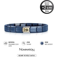 Nomination Italy Composable 18K Altın Dad Pençe ve Çelik Bileklik Mat Lacivert