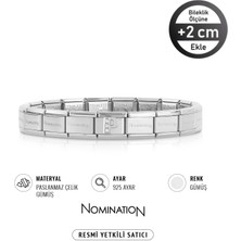Nomination Italy Composable Silver Çelik Bileklik ve 925 Ayar Gümüş Zirkon Taşlı Harf P