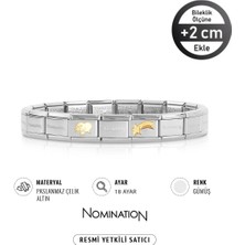 Nomination Italy Composable 18K Altın Kalpten Fırlayan Yıldızlar & Kayan Yıldız Paslanmaz Çelik Silver Sılver