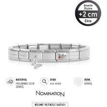 Nomination Italy Composable 925K Gümüş Sallantılı Kelebek & Seni Düşünüyorum Paslanmaz Çelik Silver Sılver