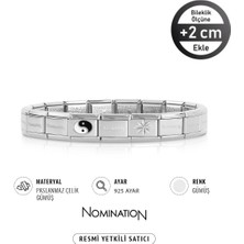 Nomination Italy Composable 925K Gümüş Yin Yang & 925K Gümüş Pusula Yıldız Paslanmaz Çelik Silver Sılver