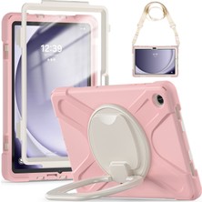 Xfashion Samsung Galaxy Tab A9 Case Rotary Kickstandlı Kayışlı Tablet Kılıfı (Yurt Dışından)