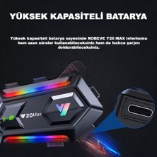 Comse Y20 Max Motorsiklet Intercom Su Geçirmez Kask Intercom Rgb Bluetooth 5.3 2 Kişilik