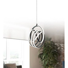 Woodhub Imza Ledli Avize  Siyah