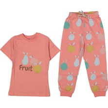 Kız Çocuk Narçiçeği Meyve Baskılı Pijama Takımı