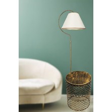 Woodhub Lambader Gold Sehpalı Elips Siyah Sarı Patine (Gold Çember) Krem Şapka