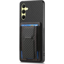 Cool-M Samsung Galaxy A35 5g Kart Tutucu Karbon Fiber Dokulu Deri Arka Kapak (Yurt Dışından)