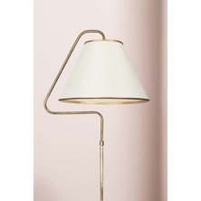 Woodhub Aydınlatma Lambader Gold Lena Üçgen Siyah Sarı Patine (Gold Çember) Krem Şapka