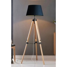 Woodhub Tripod Lambader Vintage American Style 140CM Siyah Başlıklı JC002