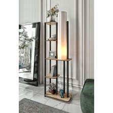 Woodhub Vogue Kitaplık Lambader Atlantik Çam