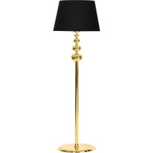 Woodhub Vega Gold Kaplama Üçlü Küre Metal Lambader - Siyah