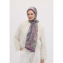 Fresh Mor Etnıc Floral Desen Şal