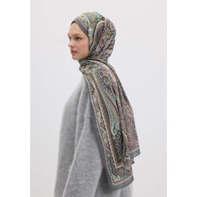 Fresh Menekşe Etnıc Floral Desen Şal