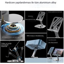 Leca Ayarlanabilir Metal Tablet Katlanır Stand Masaüstü Öğrenme Canlı Yayın Cep Telefonu Standı Ağırlıklı Destek Plakası (Yurt Dışından)