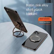 Leca Gizli Katlanır Halka Tutucu Masaüstü Çok Fonksiyonlu Araç Manyetik Cep Telefonu Tutucusu (Yurt Dışından)