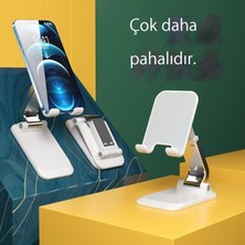 Leca Masaüstü Evrensel Tablet Desteği Katlanabilir Geri Çekilebilir Cep Telefonu Tutucusu (Yurt Dışından)