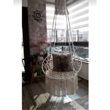 Aslan Butik Makrome Özel Örgü Salıncak Hamak Pamuk Ip 60 x 80