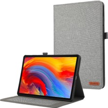 xPhone Store Lenovo Tab Plus 11.5 Gri Için Kumaş Deri Kılıf (Yurt Dışından)