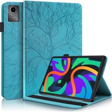 xPhone Store Lenovo Tab M11 / Xiaoxin Pad 11 2024 Göl Mavisi Için Ağaç Tablet Kılıfı (Yurt Dışından)