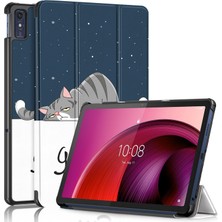 xPhone Store Lenovo Tab M10 5g 10.6 Tembel Kedi Için Deri Akıllı Tablet Kılıfı (Yurt Dışından)