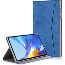 xPhone Store Lenovo Tab M10 Plus Mermer Kumaş Dokulu Deri Kılıf Koyu Mavi (Yurt Dışından)